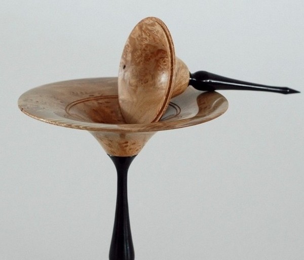 Big Leaf Maple Lidded Goblet Open